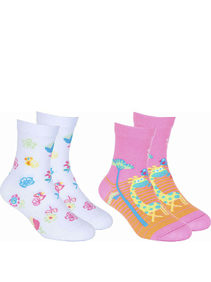 AKGAS04-XS Носки 20-28 () белый-розовый